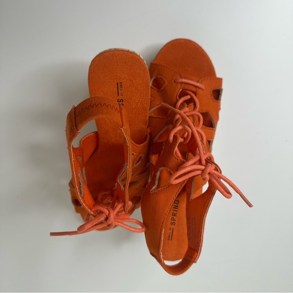 Call It spring wedge sandals women’s orange size 8 - Picture 11 of 15